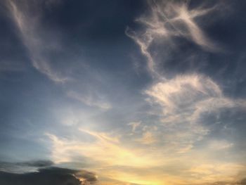 Low angle view of clouds in sky