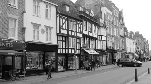 People on street in city