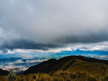 Scenic view of mountains against sky