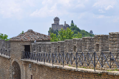 Low angle view of historic building against sky