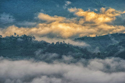 Panoramic view of mountains against sky