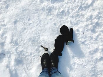 Low section of person on snow