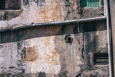 Close-up of damaged metal