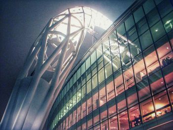Low angle view of modern building against sky