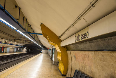 Illuminated subway tunnel