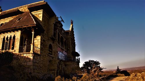 Low angle view of historical building against sky