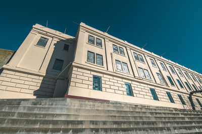 Low angle view of building against clear sky al catraz