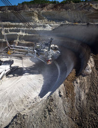 Bucket-wheel excavator at open-pit mine