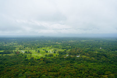 High angle view of townscape against sky