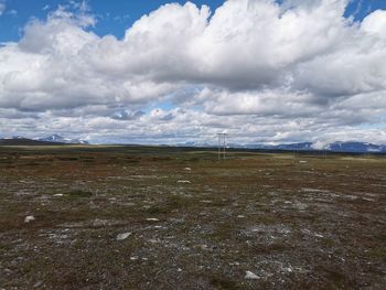 Scenic view of field against sky