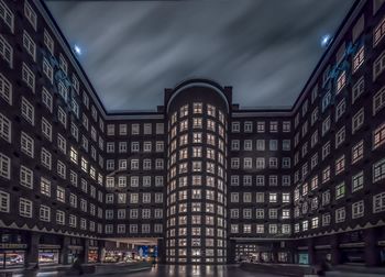 Low angle view of modern building against sky