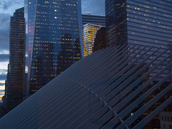 Low angle view of modern skyscrapers
