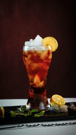 Close-up of drink on table