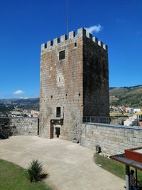 Old building against blue sky