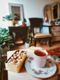 Breakfast on table at home