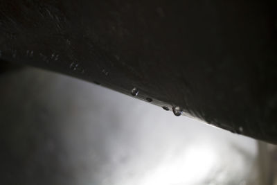 Low angle view of raindrops on sky