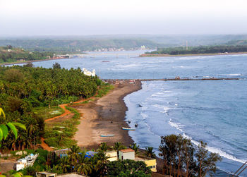 High angle view of beach