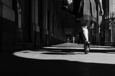 Woman walking in city