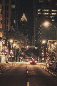 Illuminated city at night