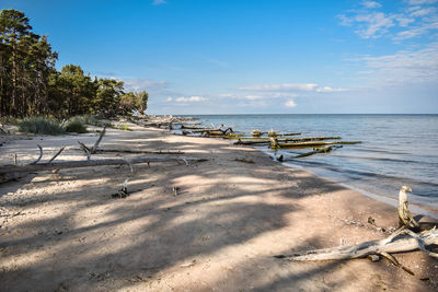 Scenic view of beach against sky