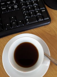 High angle view of tea on table