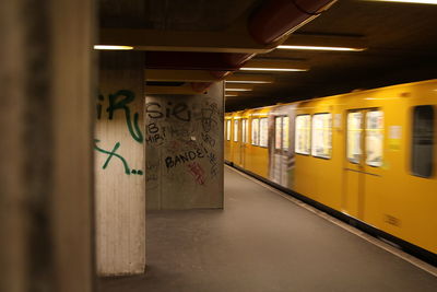 Illuminated subway station