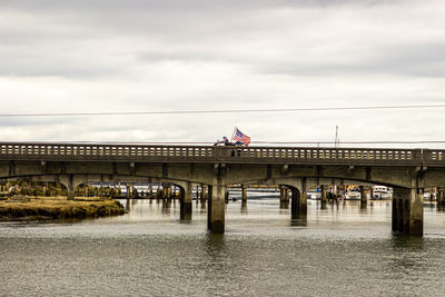 Low angle view of bridge over river