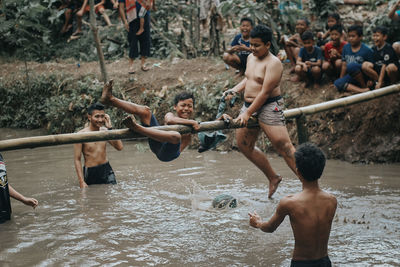 People enjoying in water