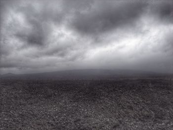 Scenic view of landscape against cloudy sky