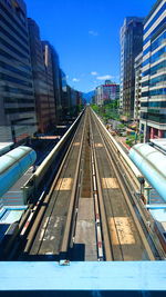 High angle view of railroad station platform