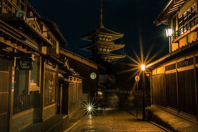 Night view of yasaka street at kyoto