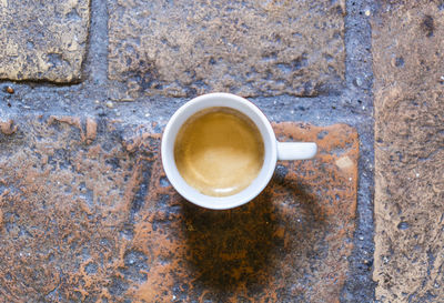 Coffee cup on table