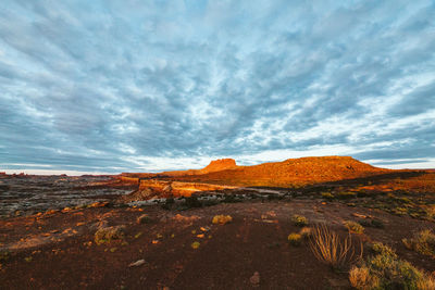 View of landscape against cloudy sky