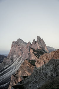 Scenic view of mountains against clear sky