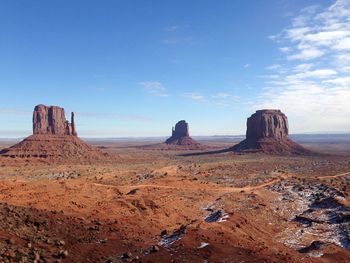 Scenic view of rock formations against sky