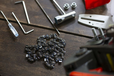 Close-up of keys on table