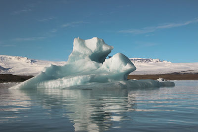 Iceberg in sunny day in jokulsarlon lagoon, iceland.