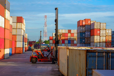 High angle view of commercial dock