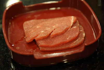 High angle view of meal served in plate