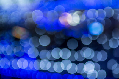 Full frame shot of defocused blue lights