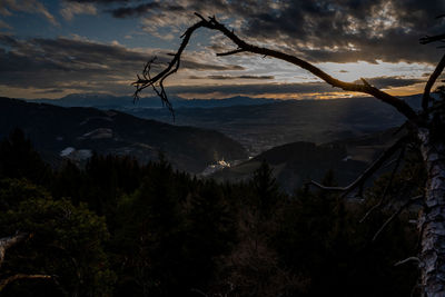 Scenic view of landscape against sky during sunset