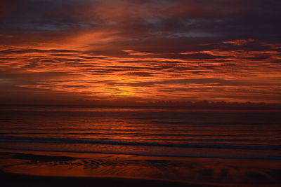 Scenic view of sea at sunset