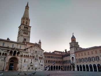 Low angle view of cathedral at piazza grande