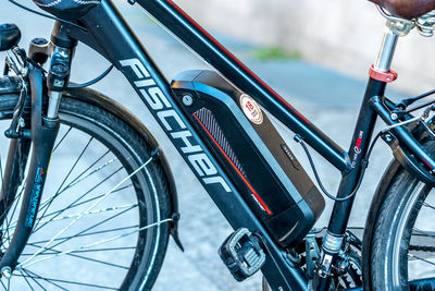 Close-up of bicycle wheel