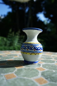 Close-up of vase on table