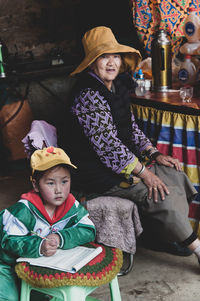 Portrait of a smiling girl wearing hat
