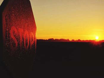 Close-up of water during sunset