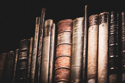Close-up of old books
