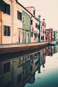 Reflection of buildings in canal