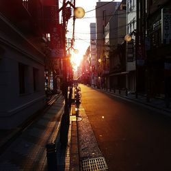City street at sunset